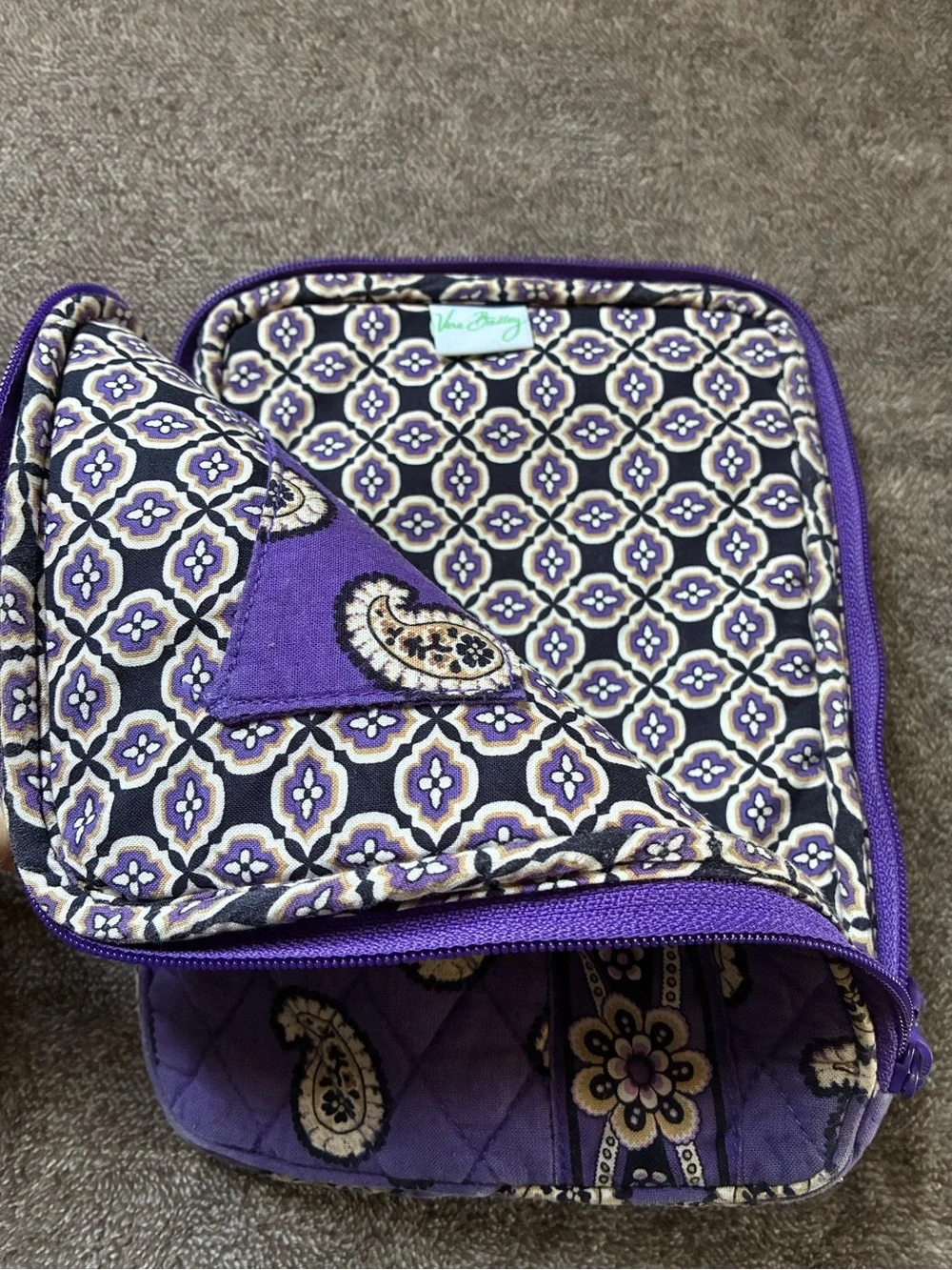Vera Bradley Simply Soft Laptop/Tablet Case Bag 8.5” Purple Floral Paisley